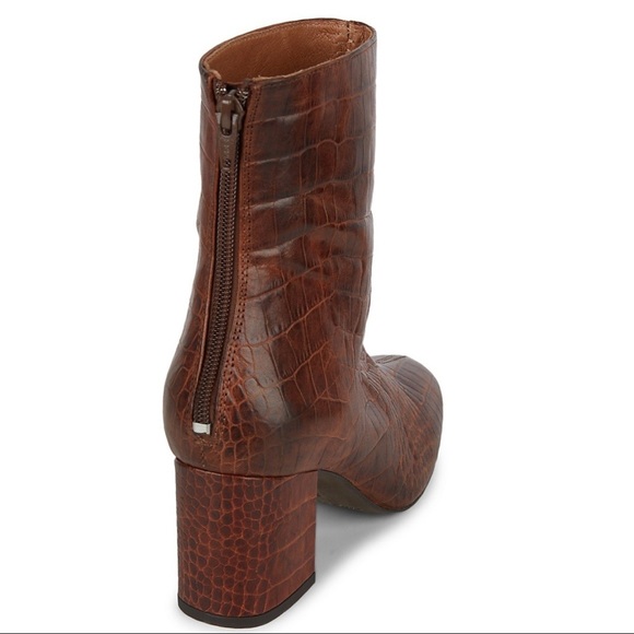 Free People Cecile Croc-Print Leather Ankle Bootie - Picture 5 of 11